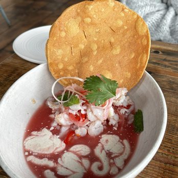 Pablo y Pablo - Prawn ceviche with rhubarb - Mexican Near Me - Seattle, Washington Pablo y Pablo - Prawn ceviche with rhubarb - Mexican Near Me - Seattle, Washington