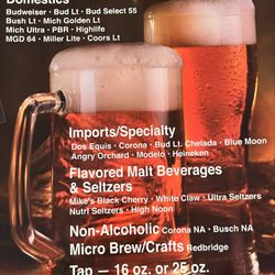 Charlys Restaurant & Lounge - Drink menu