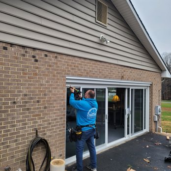 B.T. Window & Doors - Caulking new sliding glass door - Windows Installation Near Me - Sykesville, Maryland B.T. Window & Doors - Caulking new sliding glass door - Windows Installation Near Me - Sykesville, Maryland