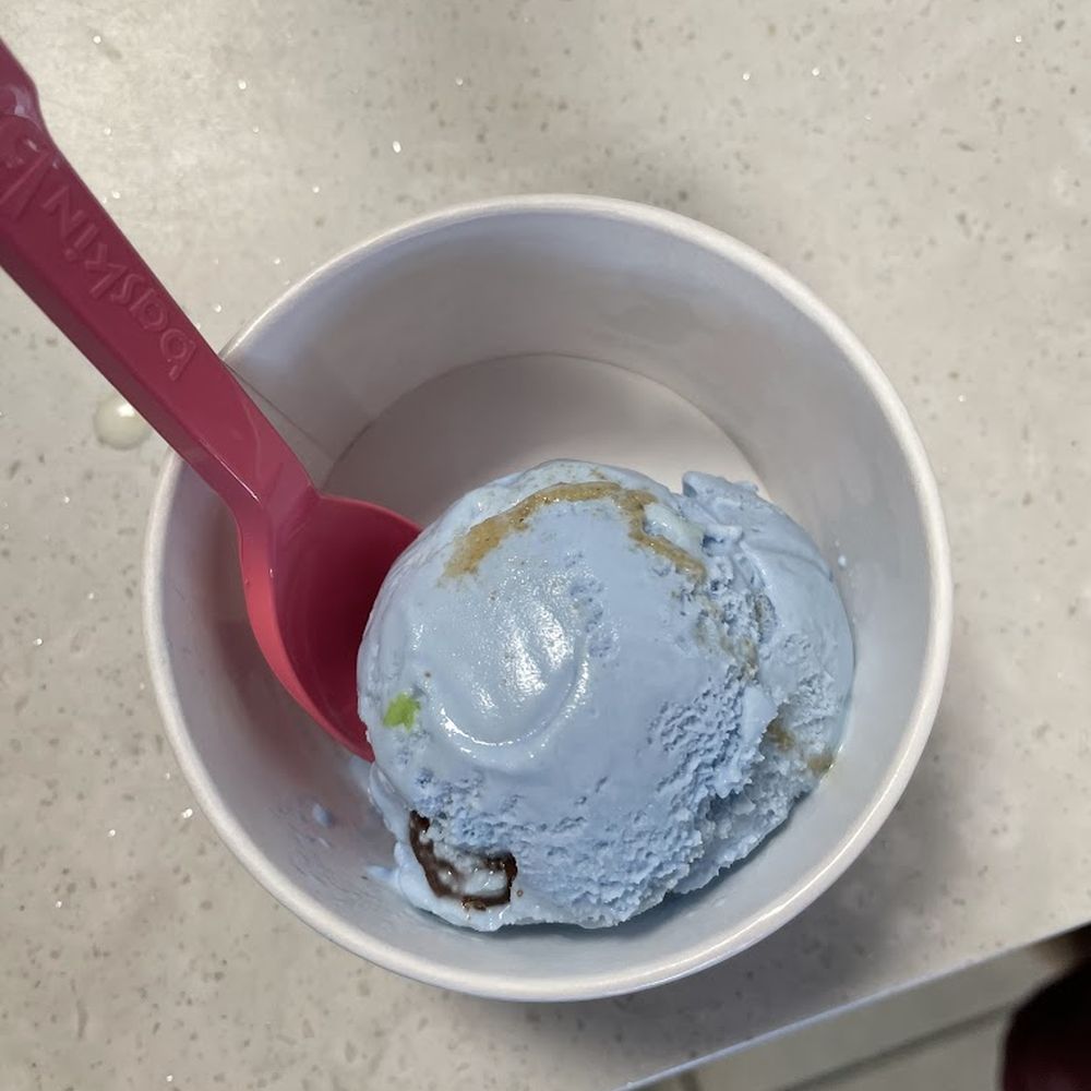 Baskin-Robbins - This was literally what was handed to me for nearly $5. One literal scoop that is 1/3 the size of the cup. - Ice Cream & Frozen Yogurt Near Me - Tempe, Arizona Baskin-Robbins - This was literally what was handed to me for nearly $5. One literal scoop that is 1/3 the size of the cup. - Ice Cream & Frozen Yogurt Near Me - Tempe, Arizona