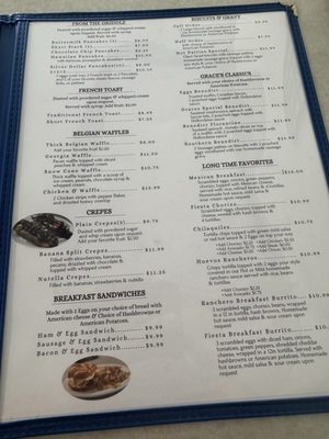 Menu photo 1 Willy and Grace Diner Elgin, IL