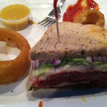 Spanky's Shenanigans - Half of Dagwood with last onion ring. - Pubs Near Me - Leesburg, Virginia