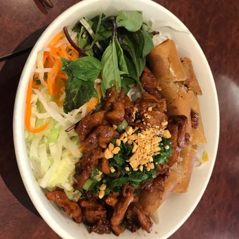 Little Saigon - Vermicelli with pork & spring rolls - Vietnamese Near Me - Madison Heights, Michigan Little Saigon - Vermicelli with pork & spring rolls - Vietnamese Near Me - Madison Heights, Michigan