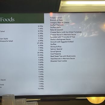 Venda Ravioli - Menu on the seafood side - Italian Near Me - Providence, Rhode Island