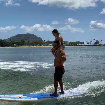 WestSide Surf Lessons - Danny having a blast with my daughter Raychel - Surf Schools Near Me - Waianae, Hawaii