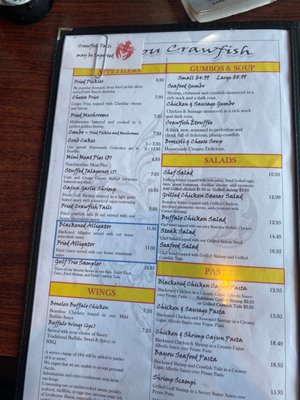 Menu photo 5 Bayou Crawfish Restaurant Many, LA