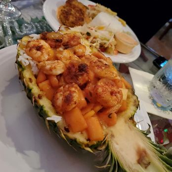 The Bubble Room - Blackened shrimp in a pineapple bowl and the crab cakes. Just simply delicious. This was also on the lunch menu - Desserts Near Me - Captiva, Florida