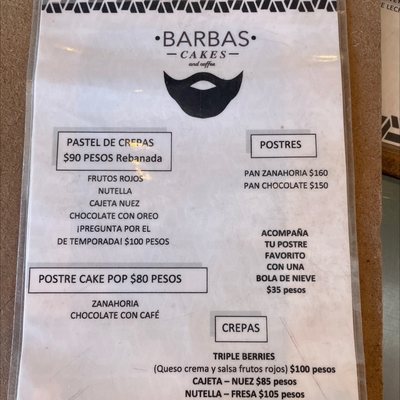 Menu photo 2 Barbas Cakes And Coffee Tijuana, BCN Menu photo 2 Barbas Cakes And Coffee Tijuana, BCN