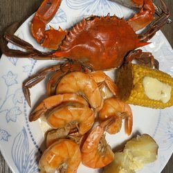 Tramonte's Meat & Seafood - Crab, shrimp, potato, and corn from the Friday $19.99 special