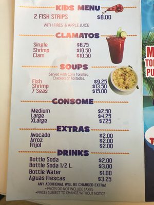 Menu photo 3 Mariscos la baja San Marcos, CA