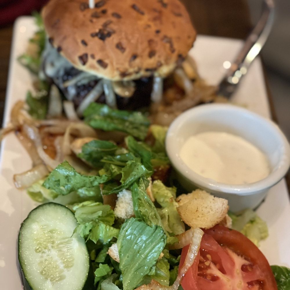 The 522 - 522 Burger with salad. - Beer Bar Near Me - Woodinville, Washington
