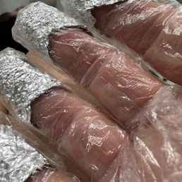 Nails wrapped and genious idea of also adding gloves! Nails wrapped and genious idea of also adding gloves!