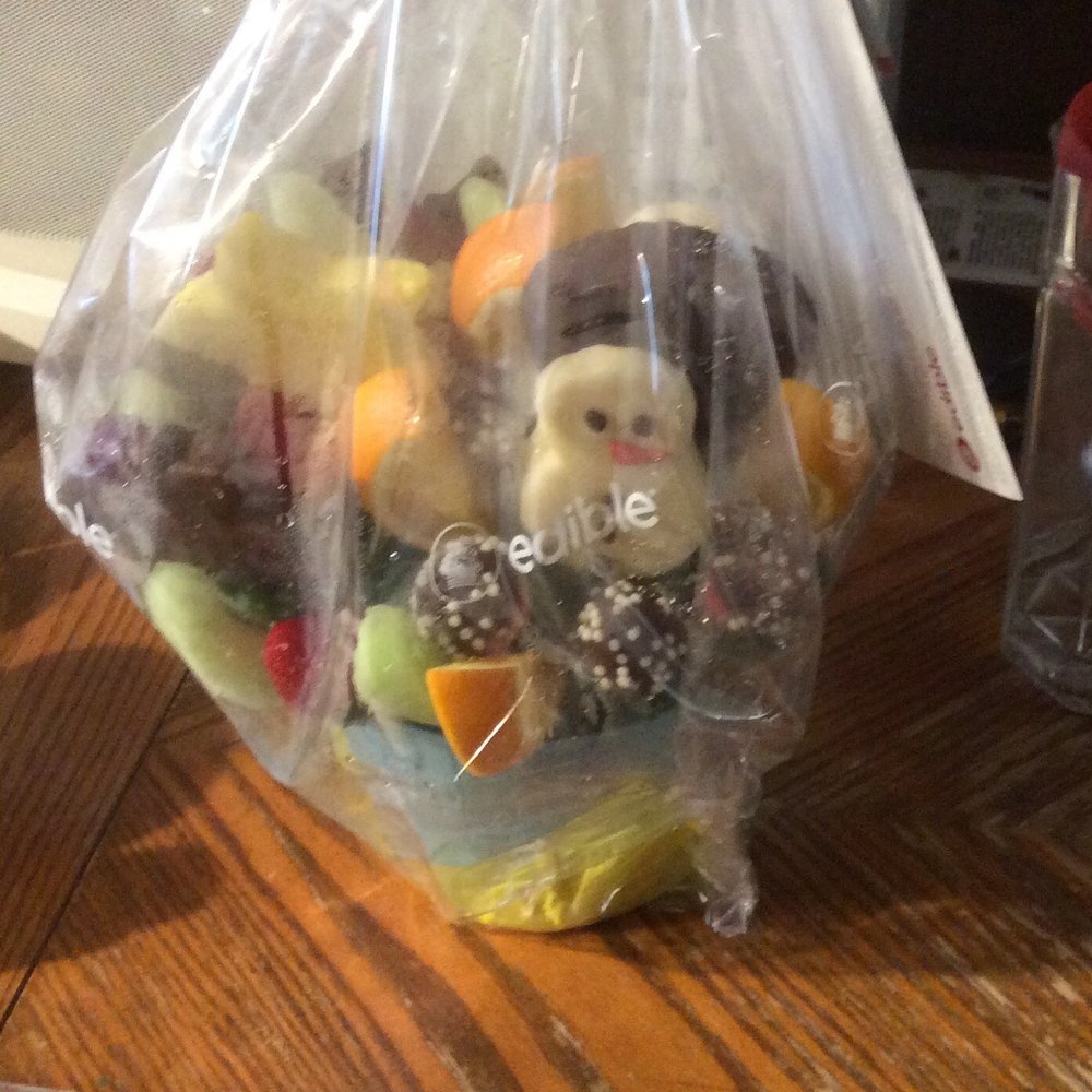 a plastic bag filled with candies