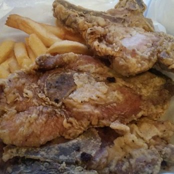 Soul Boat - Pork chops with fries. Surprisingly tender in spite of its appearance. - Soul Food Near Me - Sicklerville, New Jersey Soul Boat - Pork chops with fries. Surprisingly tender in spite of its appearance. - Soul Food Near Me - Sicklerville, New Jersey