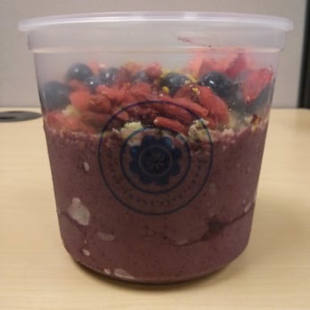 Snowflakes - Bee Wonderful ($6.99) side view. Acai based berry themed bowl. Excellent. - Shaved Ice Near Me - Artesia, California Snowflakes - Bee Wonderful ($6.99) side view. Acai based berry themed bowl. Excellent. - Shaved Ice Near Me - Artesia, California