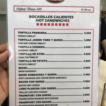 Venecia 1640 - Sandwich menu - Coffee & Tea Near Me - Barcelona, B Venecia 1640 - Sandwich menu - Coffee & Tea Near Me - Barcelona, B