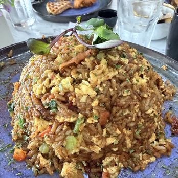 Brunch & Bloom - Breakfast fried rice (eggs, beef bacon, and peppers) - Breakfast & Brunch Near Me - Humble, Texas Brunch & Bloom - Breakfast fried rice (eggs, beef bacon, and peppers) - Breakfast & Brunch Near Me - Humble, Texas
