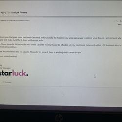 Starluck Flowers - Cancellation email