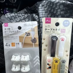 Daiso - Cat themed small cable ties and cord holders. Lots of cat stuff!