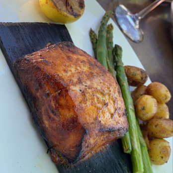 Seasons 52 - Salmon asparagus & potatoes - New American Near Me - Costa Mesa, California Seasons 52 - Salmon asparagus & potatoes - New American Near Me - Costa Mesa, California