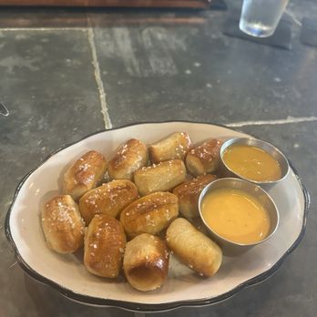 Academy Bar - Pretzel Bites with a spicy honey mustard and beer cheese sauce, these are insane. Auntie Anne's level good - Bars Near Me - Alpharetta, Georgia Academy Bar - Pretzel Bites with a spicy honey mustard and beer cheese sauce, these are insane. Auntie Anne's level good - Bars Near Me - Alpharetta, Georgia