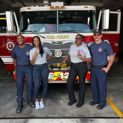 HTM Medical Transport - HTM Medical Transport Owners, Wendy Scurlark & Shannon Jones, dropping appreciation care packages to local Cobb County Fire Station 12!