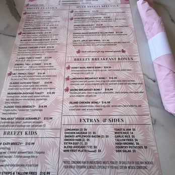 Breezy - Menu - Breakfast & Brunch Near Me - San Juan Capistrano, California