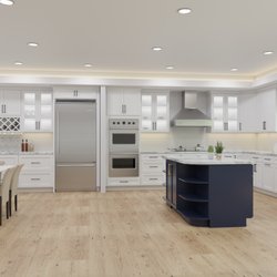 KZS Kitchen Cabinet & Stone - Polar White with Shaker Naval