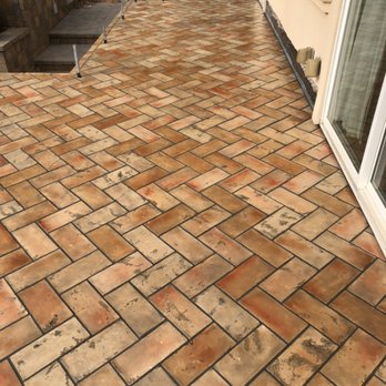 Creative Tile Master - Terracotta Deck with a herringbone layout - Tiling Near Me - Hayward, California