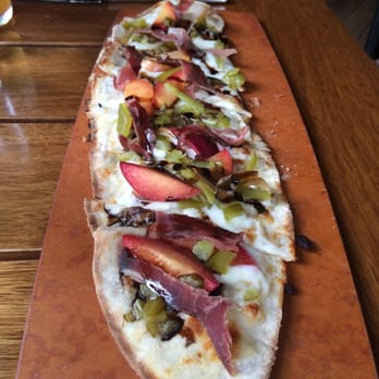 Roost - Amazing peach and prosciutto flatbread - New American Near Me - Greenville, South Carolina