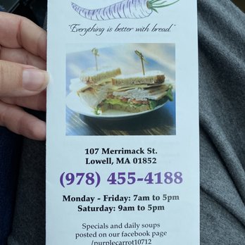 Purple Carrot Bread - Menu - Cafes Near Me - Lowell, Massachusetts