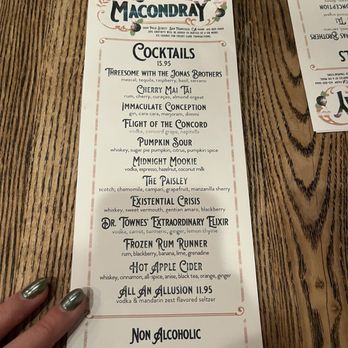 Macondray - Menu - Cocktail Bars Near Me - San Francisco, California