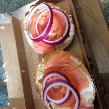 Einstein Bros. Bagels - Honey smoked salmon lox sandwich on sesame bagel - Breakfast & Brunch Near Me - Westminster, California Einstein Bros. Bagels - Honey smoked salmon lox sandwich on sesame bagel - Breakfast & Brunch Near Me - Westminster, California