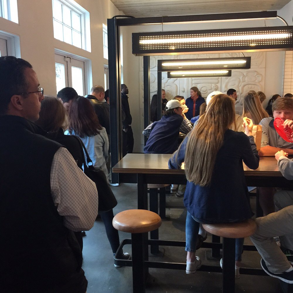Chipotle Mexican Grill - Line from the door. Friday evening around 6. - Fast Food Near Me - Darien, Connecticut Chipotle Mexican Grill - Line from the door. Friday evening around 6. - Fast Food Near Me - Darien, Connecticut