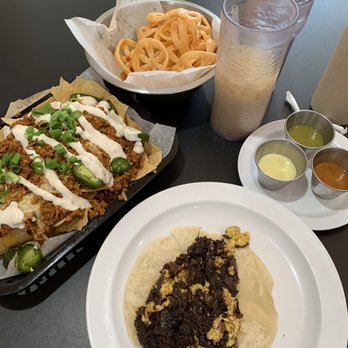 Cascabel - Betos nachos w chorizo , machacado taco , dirty horchata! - Vegan Near Me - Houston, Texas Cascabel - Betos nachos w chorizo , machacado taco , dirty horchata! - Vegan Near Me - Houston, Texas