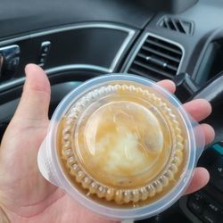 Two bites of mashed potatoes