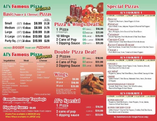 Menu photo 2 Al's Famous Pizza Bowmanville, ON