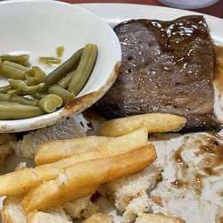 Amherst Diner - Roast beef dinner with added bread.