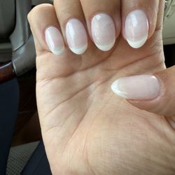 White on white French, using the dip powder.