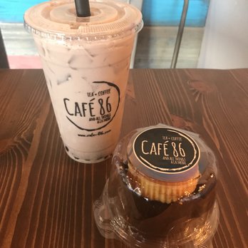 Cafe 86 - Ube milk tea, 5/5; Ube flan cupcake, 5/5 - Desserts Near Me - Las Vegas, Nevada Cafe 86 - Ube milk tea, 5/5; Ube flan cupcake, 5/5 - Desserts Near Me - Las Vegas, Nevada