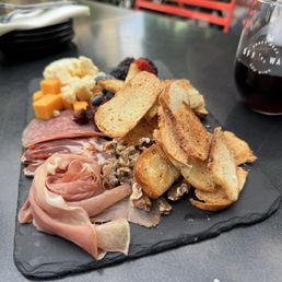Charcuterie board and Pinot noir Charcuterie board and Pinot noir