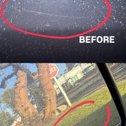 Scratch on door, before and after Scratch on door, before and after
