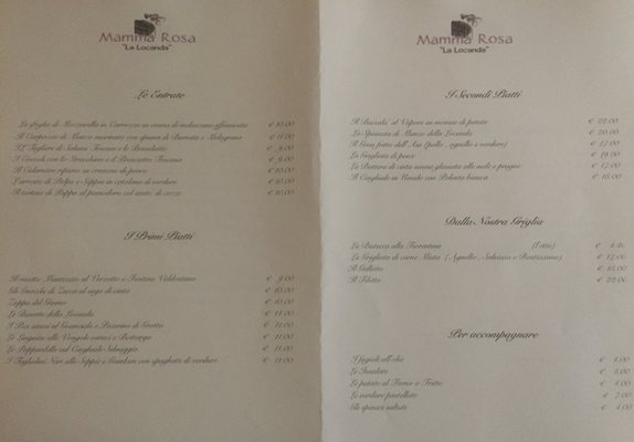 Menu photo 3 Locanda Mammarosa Florence, FI