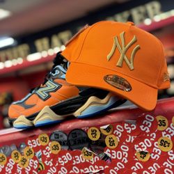 The Hat Locker - Tangerine NY Yankee Trucker