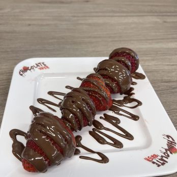 Chocolate Bash - Strawberry stick drizzled with chocolate - Desserts Near Me - Sacramento, California Chocolate Bash - Strawberry stick drizzled with chocolate - Desserts Near Me - Sacramento, California