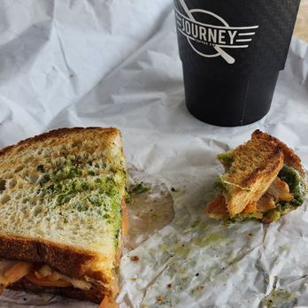 Journey Coffee - Chai latte and Turkey Pesto Panini - Coffee & Tea Near Me - Fairfield, California