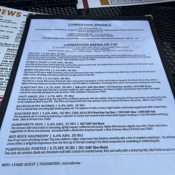 Lumberyard Brewing Company - Menu - Breweries Near Me - Flagstaff, Arizona Lumberyard Brewing Company - Menu - Breweries Near Me - Flagstaff, Arizona