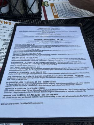 Menu photo 1 Lumberyard Brewing Company Flagstaff, AZ Menu photo 1 Lumberyard Brewing Company Flagstaff, AZ