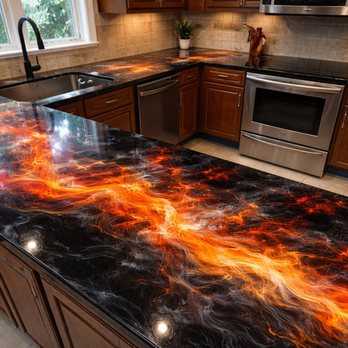 Epoxy Perfect - This counter we call "the on fire look" - Refinishing Services Near Me - Las Vegas, Nevada Epoxy Perfect - This counter we call "the on fire look" - Refinishing Services Near Me - Las Vegas, Nevada