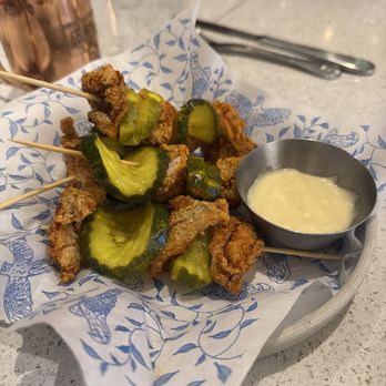 Earls Kitchen + Bar - Nashville crispy chicken + pickle skewers - Cocktail Bars Near Me - Denver, Colorado Earls Kitchen + Bar - Nashville crispy chicken + pickle skewers - Cocktail Bars Near Me - Denver, Colorado